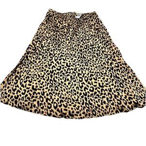 Sadie & Love Women’s Skirt Pleated Midi Leopard Print Size XL NWT